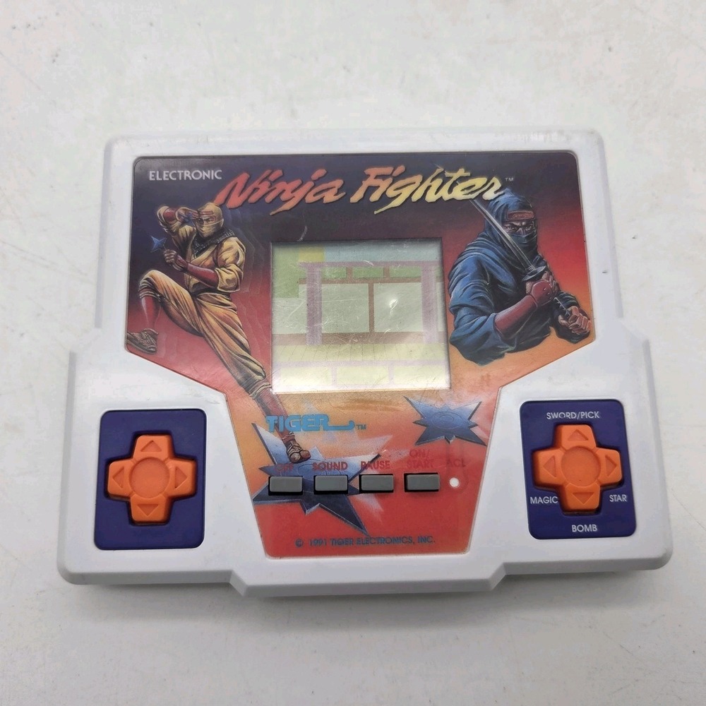 Vtg 1988 Tiger Electronics Ninja Fighter Handheld Game Missing Back Cover Works!